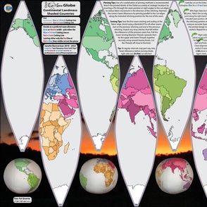 GLOBE Continents Shaded Cut n Sew