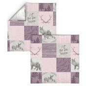 Love you forever - woodland animals - pink and purple