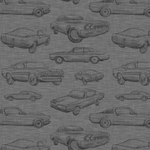 Muscle Cars - Dark grey linen