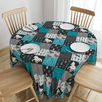 Horse Patchwork - Teal,Black, grey