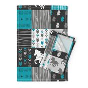 Horse Patchwork - Teal,Black, grey