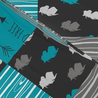 Horse Patchwork - Teal,Black, grey