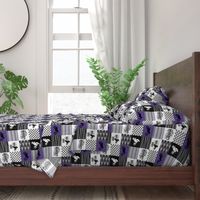 3 inch Motocross//A little Dirt Never Hurt - Wholecloth Cheater Quilt - Purple