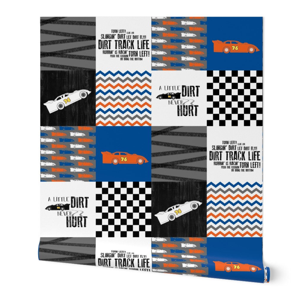 Dirt Track Racing/Dirt Track Life - Wholecloth Cheater Quilt