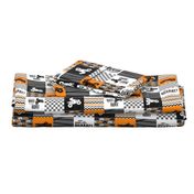 3 inch 4 Wheel/ATV/A little Dirt Never Hurt - Wholecloth Cheater Quilt - Orange - Rotated