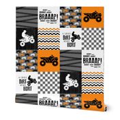 4 Wheel/ATV/A little Dirt Never Hurt - Wholecloth Cheater Quilt - Orange