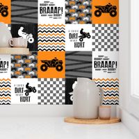 4 Wheel/ATV/A little Dirt Never Hurt - Wholecloth Cheater Quilt - Orange