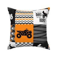 4 Wheel/ATV/A little Dirt Never Hurt - Wholecloth Cheater Quilt - Orange