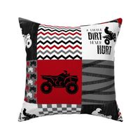 4 Wheel/ATV/A little Dirt Never Hurt - Wholecloth Cheater Quilt - Red