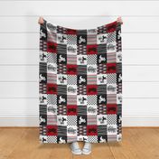 4 Wheel/ATV/A little Dirt Never Hurt - Wholecloth Cheater Quilt - Red