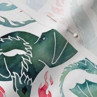 Dragon fire blue & green small