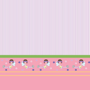Flower stripes purple and white, Fairy girl collection