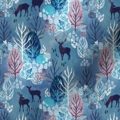 Steel blue forest deer small