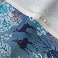 Steel blue forest deer small