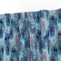 Steel blue forest deer small