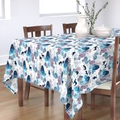 Steel blue forest deer on white medium