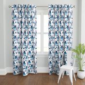 Steel blue forest deer on white medium