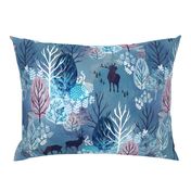 Steel blue forest deer