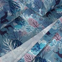 Steel blue forest deer