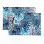 Steel blue forest deer