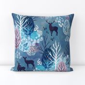 Steel blue forest deer