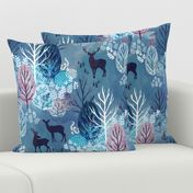 Steel blue forest deer