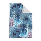 Steel blue forest deer