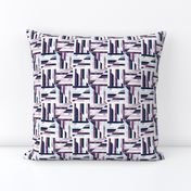 Modern Bauhaus Watercolor Diamonds In Navy And Plum - Small