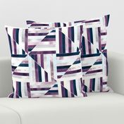 Modern Bauhaus Watercolor Diamonds In Navy And Plum - Big 