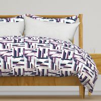 Modern Bauhaus Watercolor Diamonds In Navy And Plum - Big 