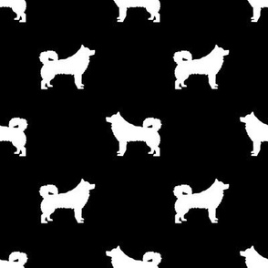 alaskan malamute silhouette dog breed fabric black and white