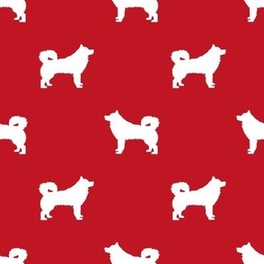 alaskan malamute silhouette dog breed fabric red