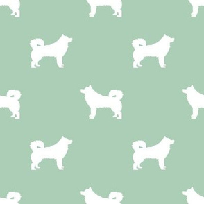 alaskan malamute silhouette dog breed fabric mint