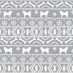 alaskan malamute fair isle christmas silhouette dog breed fabric grey