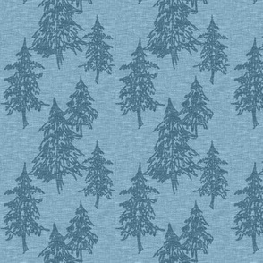 small evergreen trees - medium blue