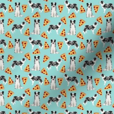 blue merle border collie (small scale) pizza fabric cute blue merle pizzas fabric cute dogs design pizzas design cute dogs