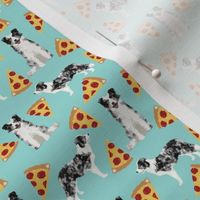 blue merle border collie (small scale) pizza fabric cute blue merle pizzas fabric cute dogs design pizzas design cute dogs