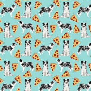 blue merle border collie (small scale) pizza fabric cute blue merle pizzas fabric cute dogs design pizzas design cute dogs