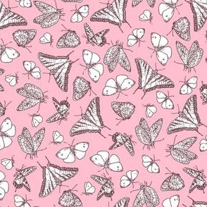 My Garden Toile Butterflies Ditsy Rose Pink Â©2011 by Jane Walker