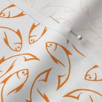 orange fish outlines on white