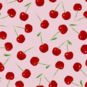 Cherries Cherries on Pink