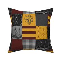 4.5” witches and wizards wholecloth quilt - gold and burgundy