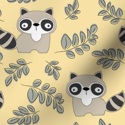 raccoons-and-leaves-on-cream