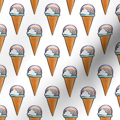 pastel rainbow icecream cones 