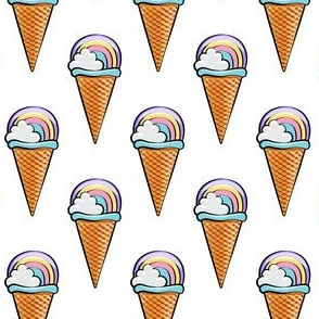 pastel rainbow icecream cones 