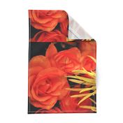 YellowMums OrangeRosesTeaTowel