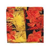 YellowMums OrangeRosesTeaTowel