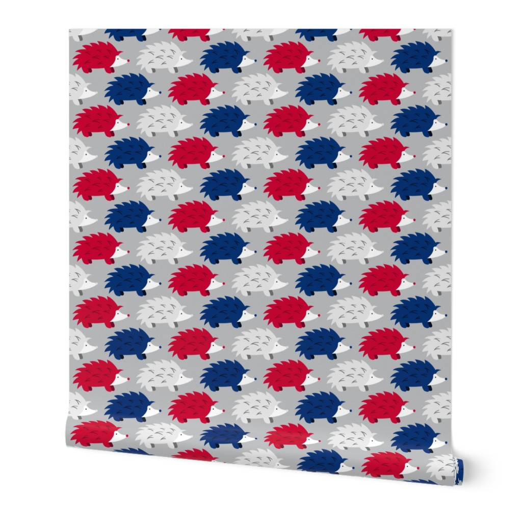 Hedgehogs on Parade (Red, White, Blue and Silver Large)