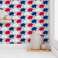 Hedgehogs on Parade (Red, White, Blue and Silver Large)