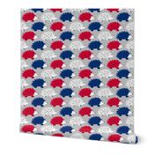 Hedgehogs on Parade (Red, White, Blue and Silver Large)